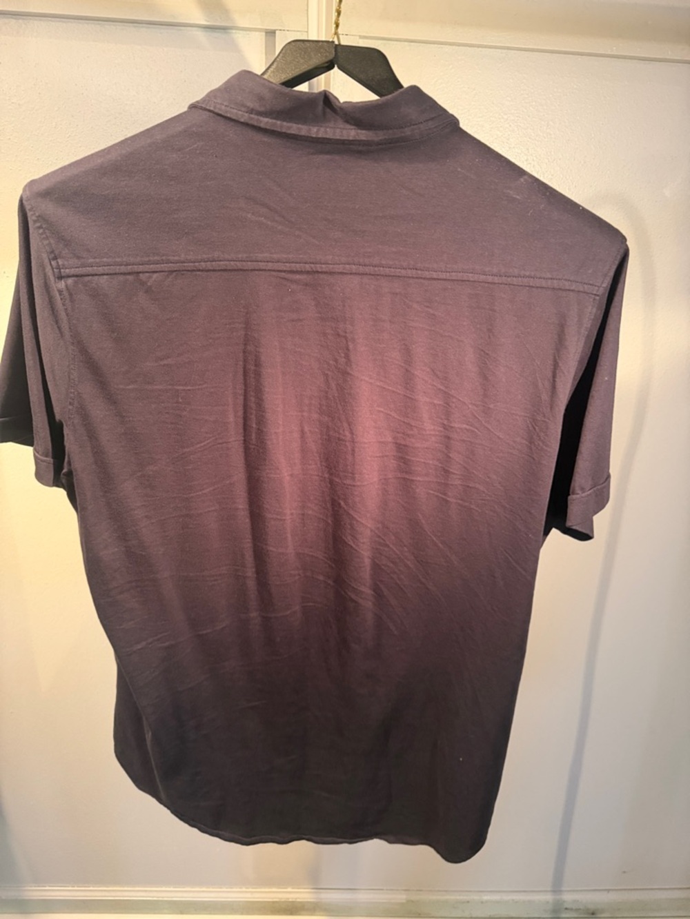 CoastAoro Men's Short-Sleeve Button-Down Shirt in Plum - Picture 3 of 3